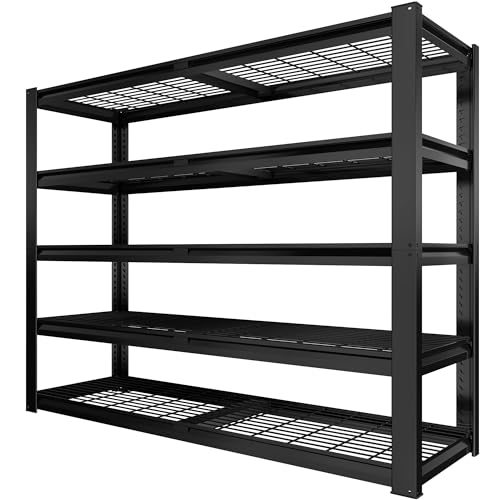 La mejor selección de Estanterías de almacenaje de pie . 42 skillmaid - Estantería de cochera de 48 pulgadas de ancho, estantes de almacenamiento resistentes de 5 niveles, estantería de metal ajustable con conectores de metal, carga de...