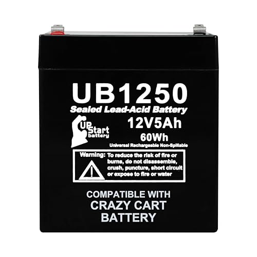 UB1250 12V 5Ah Compatible with Razor Crazy Cart Battery - Replacement for 25143499 Electric Drifting Go Kart CP1250 12 Volt Rechargeable SLA