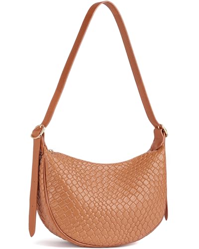 Image of BOSTANTEN Purses for Women Crescent Crossbody Bag Vegan Leather Shoulder Hobo Handbag Adjustable Strap