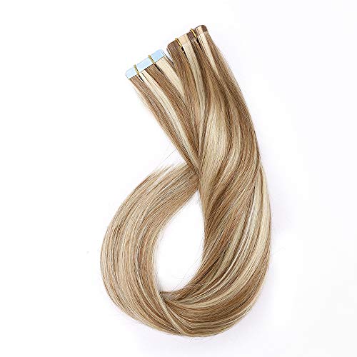 Tape In Hair Extensions 22 inch 30g 20pcs #12P613 Golden Brown & Bleach Blonde