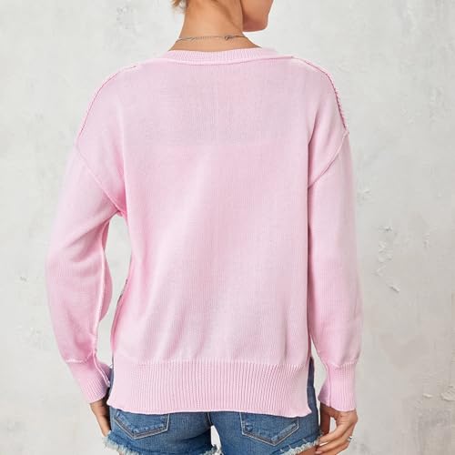 Image of Women American Flag Sweater Loose Vintage USA Sweatshirt Long Sleeve Crewneck Hollow Out 4th of July Jumper