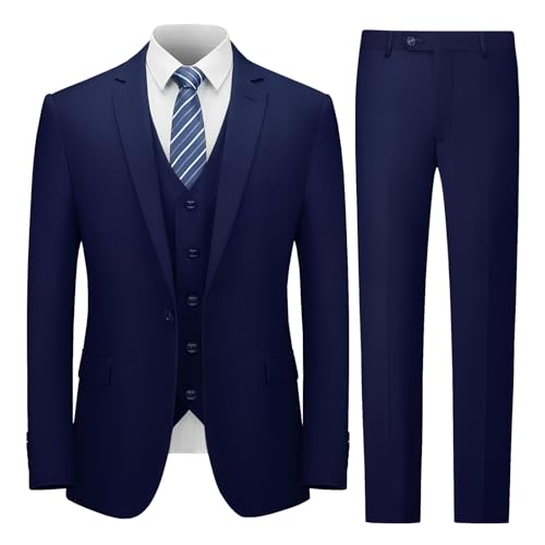 Cooper & Nelson Men's Suit Slim Fit, 3 Piece Suits