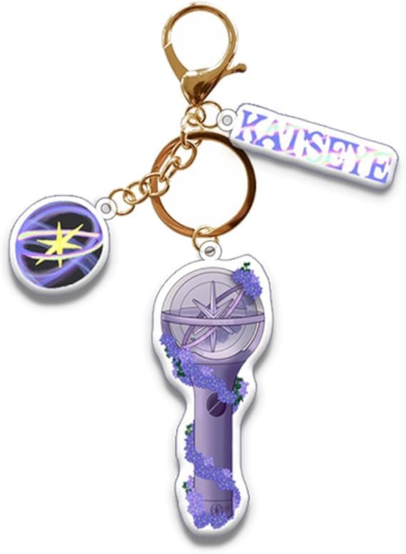 Katseye Keychain for Women Girls Acrylic Lightstick Keyring Gifts for Fans Concert Outfits