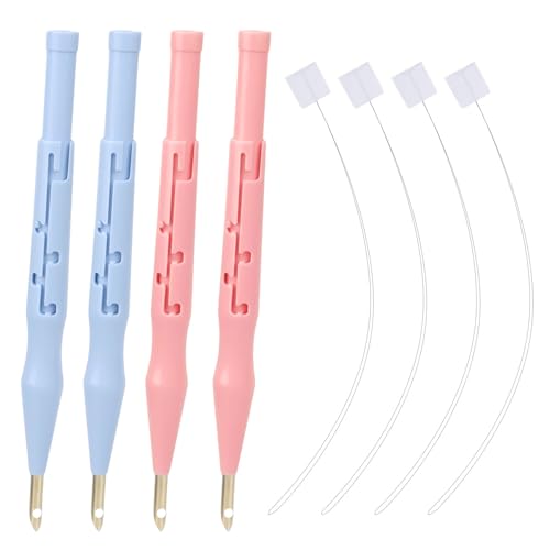 Image of 4pcs Adjustable Punch Needle Threader, Embroidery Pen Tool Supplies with Wire Guide for Felting Threader DIY Stitching Applique and Creative Crafts