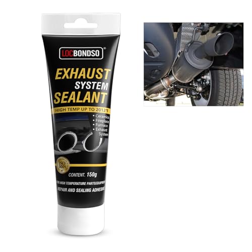 LOCBONDSO Exhaust Repair Kit 1100C for Car/Motorcycle - Exhaust Sealant Sealing Tape Assembly Paste Gray Odorless Sealing Paste Waterproof and Heat-Resistant Exhaust Repair Paste(150.0 Grams)