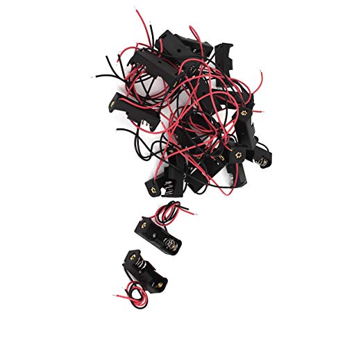 Aexit 20 Pcs Batteries, Chargers & Accessories Black Red 2-Wire Connector 1x 23A/12V N Battery Box Power Strips Case Holder