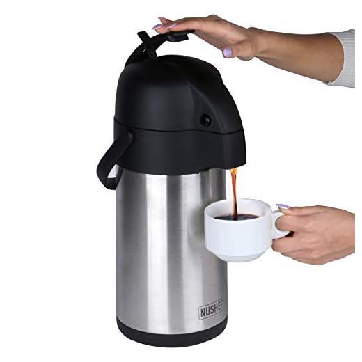 Airpot Coffee Dispenser with Pump 3L (102oz) - Thermal Insulated Hot Beverage Dispenser for Parties - Large Coffee Thermos Dispenser for Coffee, Hot Chocolate, Iced Tea, Ice Water, Any Liquid or Drink