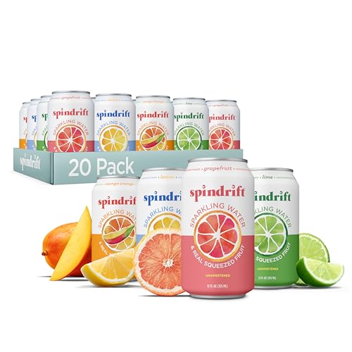 Spindrift Sparkling Water Variety Pack (20 cans) and Half Tea & H...