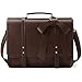 ECOSUSI Women Briefcase PU Leather Laptop Shoulder Satchel Computer Bag with Detachable Bow fits 15.6 inch Laptops, Coffee