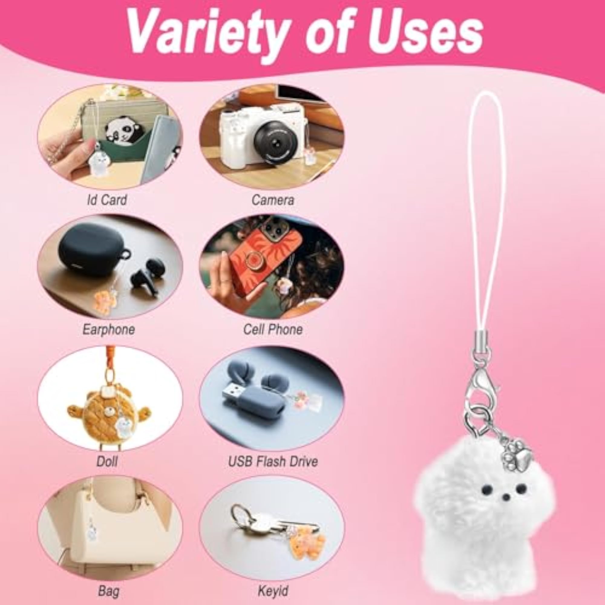 4 Pcs Dog Charm Phone Accessories, Stylish Bag Charms