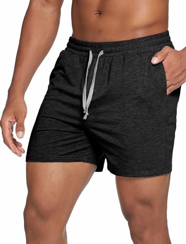 Image of Deyeek 5.5 Inch Mens Pajama Shorts Sleep Cotton Lounge PJ Lightweight Elastic Waist Drawstring Nightwear Bottom with Pockets