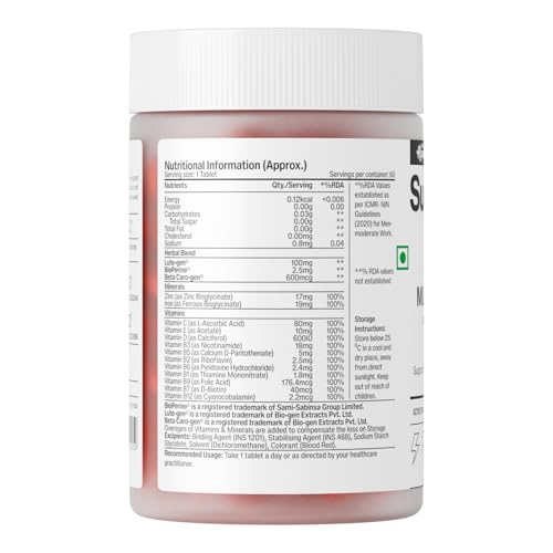 Image of Alpino SuperONE Daily Multivitamin Tablets | Vitamins & Minerals with Zinc, Iron, Vitamin C, D & B-Complex | Energy, Immunity & Bone Support | 60 Tablets