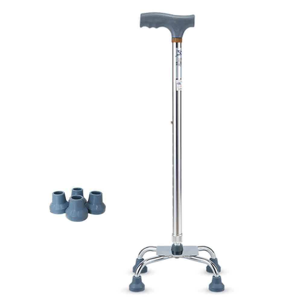 Soporte para bastón para muletas, muleta para bastón, Cesta para Personas Mayores, teleestable, Antideslizante, Ligero, Altura Ajustable con Bastones de 4 pies, para Hombres o muje