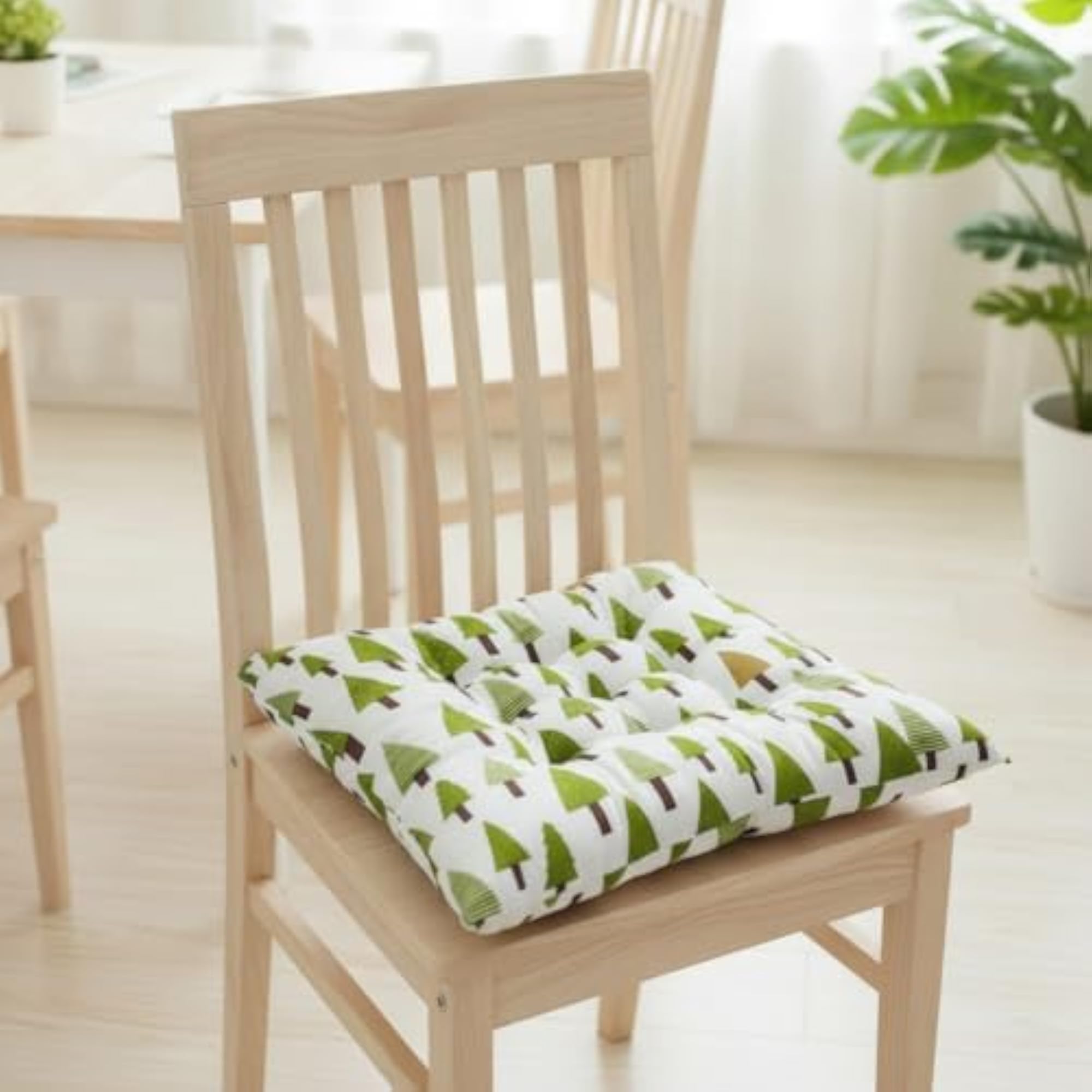 Comfortable Quilted Tufted Chair Cushion with Ties, Padded