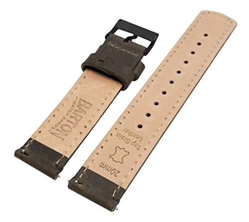 Image of BARTON WATCH BANDS - Top Grain Leather Watch Bands Compatible with Apple Watch Models - 1, 2, 3, 4, 5, 6, 7, 8, 9, 10, SE, Ultra & Ultra 2