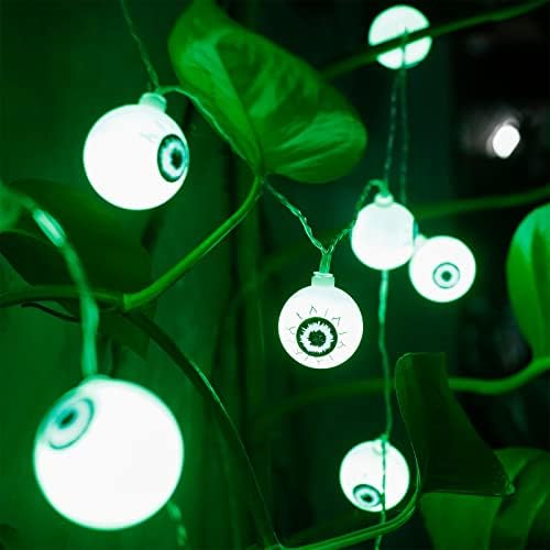 AIMIHUO Halloween Lights, String Lights Battery Operated Indoor Decorations (10ft 20LED Green Eyeballs)