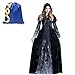 Produktbild Much-Green Damen Hexen Kostüm,Zombie Kostüm Damen Langarm Vampir Kleid Schwarz Hexen Umhänge Kapuze Halloween ,Vampir Langes Robe Kostüme für Cosplay