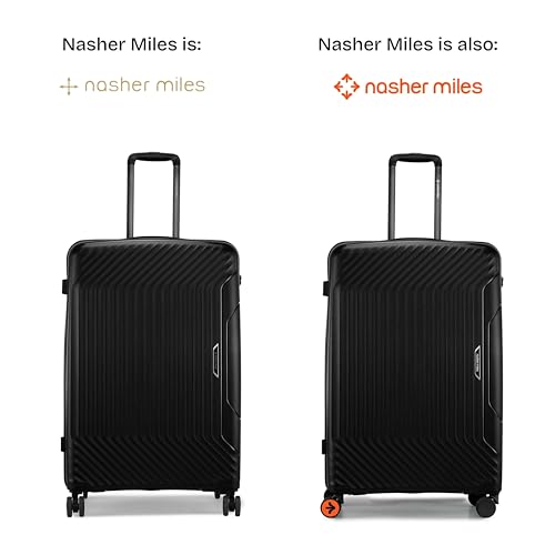 Image of Nasher Miles Coorg Hard-Sided Polypropylene Luggage Set of 2 | 55cm & 65cm | 8 Wheels Small & Medium Trolley Bag for Travel | Suitcase (Black)