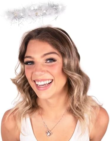 Kangaroo Angel Halo Headband for Women – Light Up Feather Headban...