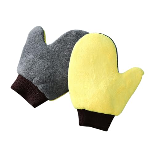 Ciieeo 洗車ミット 両面珊瑚ス製 防水防滑 洗車手袋 傷けないカーペイント用 清掃乾燥兼用カークリーニンググローブ