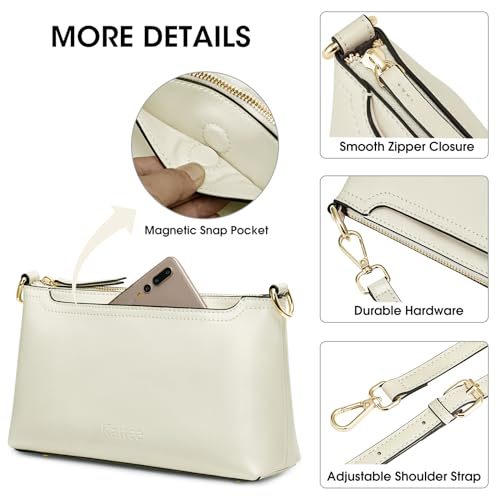 Image of Kattee Genuine Leather Crossbody Bag for Women, Small Purse Handbag