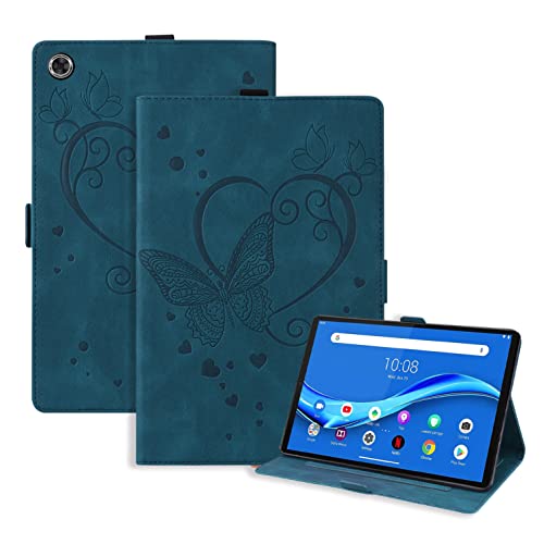 Rosbtib Hülle für Lenovo Tab M10 3rd Gen 10,1 Zoll TB-328FU/ TB328XU (Nicht für M10 2019), PU Leder Cover mit Standfunktion Schmetterlingsmuster Schutzhülle für Lenovo Tab M10 (3rd Gen) 2022, Blau Cover