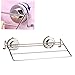 HOMSFOU Suction Cup Towel Rack Stainless Steel Bathroom Hanger Tool Installation Strong Adsorption for Use Modern Design for Home Decor