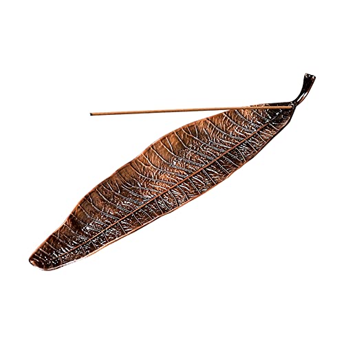 Porte-Encens en Feuille, Porte-Encens, Porte-Encens en Alliage, Encensoir, pour Accessoires de Décoration Intérieure, Cadeau D'artisanat, Salon, Salle de Yoga, Salon de Thé Tokaneit (Cuivre Pourpre) Cover