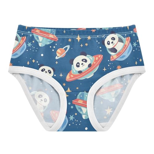 Wusikd Cartoon Panda Space Girls' Underwear Cotton Starry Sky Girls Briefs Soft Toddler Underwear 2T