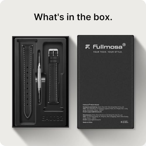 Image of Fullmosa Watch Band, Quick Release Leather Watch Strap Compatible with Samsung Galaxy Garmin for Men Women, Replacement Bands Width 12mm 14mm 16mm 18mm 19mm 20mm 21mm 22mm 24mm