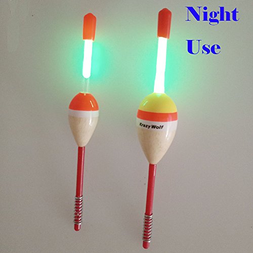 Krazywolf Day-Night Use Balsa Spring Fishing Floats,3/4 to 1 Inch,Pack of 12 - Thumbnail 5