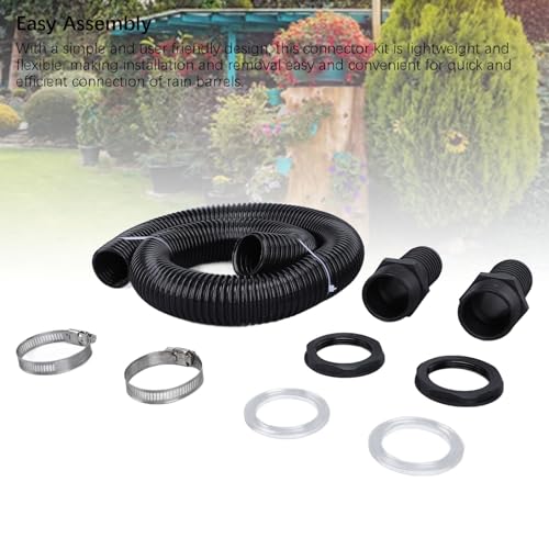 Kit de conector de manguera de barril de lluvia Sunicon, kit de enlace desviador de barril de lluvia