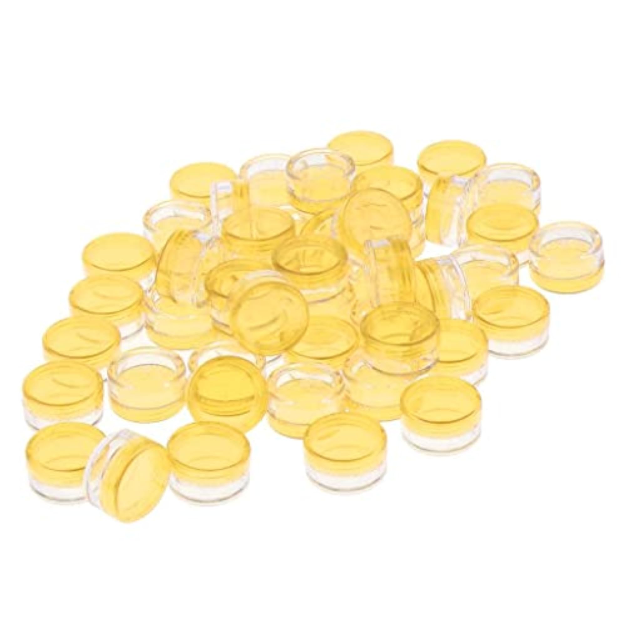 Empty Round Makeup Jar Pot, 3x50pcs Yellow