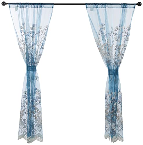 Popular Bath Capri Collection, polyster, Slate Blue, Window Curtain, W 36" x L 54" (1 Panels)