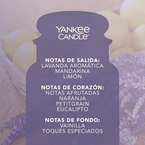 Miniatura 4 de Vela Aromática Yankee Candle Lemon Lavender Vela En Tarro Grande Velas De Larga Duración: Hasta 150 H Regalos Perfectos Para Mujeres