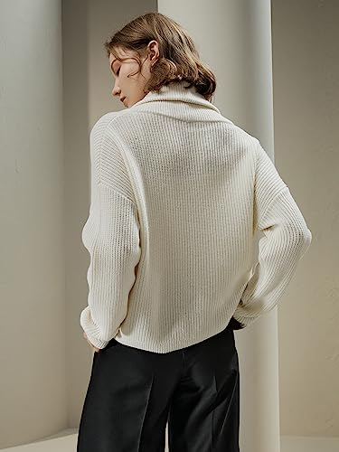 LilySilk Womens Oversized Cardigan Drop-Shoulder Premium Wool Cashmere Fall Pullover Sweater Causal Loungewear2