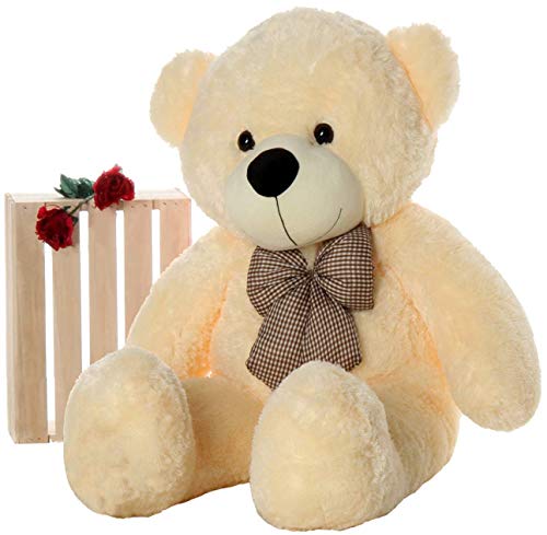 Image of Giant Plush Teddy Bear - Soft, Cuddly Plush Toy for Valentine's Day, Birthdays, Anniversaries for Kids, Girls, & Loved Ones 36 Inch Stuffed Animal Toy - Soft Cream Bear 90cm