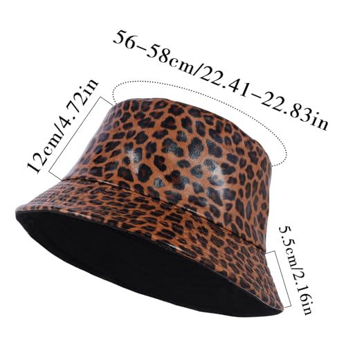 Image of Unisex Black Bucket Hat Waterproof Rain Hat Reversible Shiny Rave Bucket Hat for Concert Festival