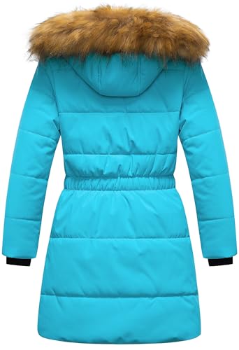 CREATMO US Girl's Long Length Winter Coat Parka Water Resistant Puffer Jacket With Fleece Lining2