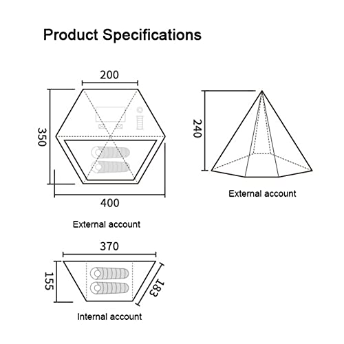 Tipi para camping con hoyo para estufa, 1-2 personas miniatura 6