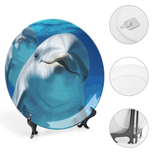 Plato decorativo Dolphin con sonrisa 7 pulgadas miniatura 4