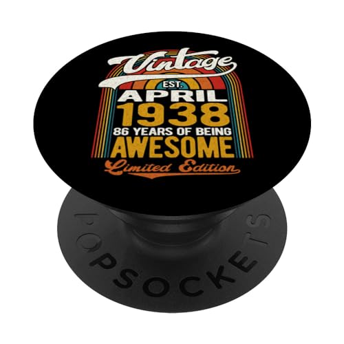 86 años de ser impresionante nacido en abril de 1938 - 86 cumpleaños PopSockets PopGrip Intercambiable