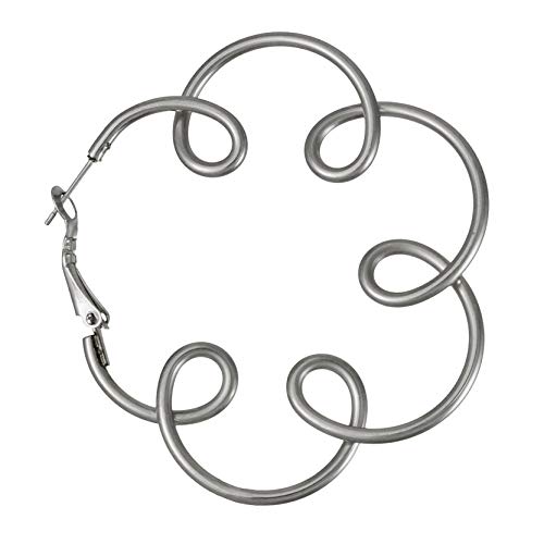 Preisvergleich Produktbild gabriele iazzetta Ohrringe Energie-Reiki-Spirale Groß - Design Ohrhänger Schmuck - Edelstahl versilbert - 5,7 cm x 5,7 cm