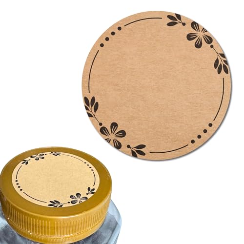 300 Pieces, 2 inch - Canning Labels for Mason Jars, Brown Kraft Jar Stickers to Write On