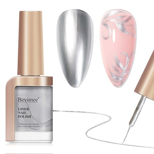 Esmalte de uñas cromado plateado 12ml secado rápido miniatura 1