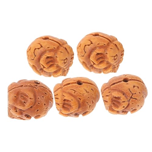 PHENOFICE 5stücke Perlen Pfirsichkernen Handgefertigte Schmuckzubehör Natürliche Spacer Beads Für Armbänder Und Ketten Ethnische Chic Bastelmaterialien