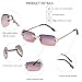 SDINM Rimless Sunglasses for Men Women Fashion Small Narrow Rectangle Sun Glasses Shades 90s Eyewear, Pink