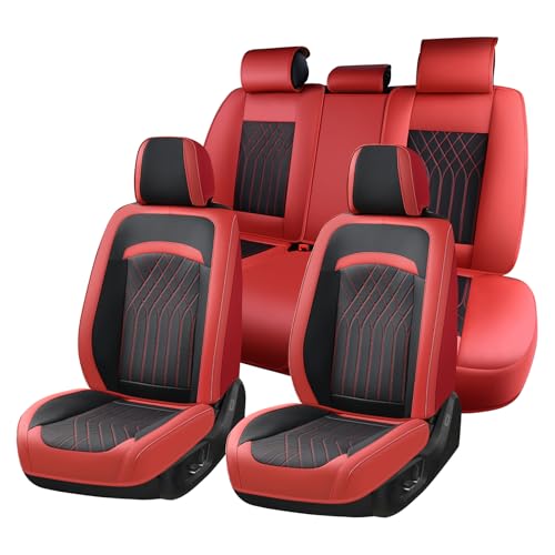 Image of FLORICH Seat Covers Full Set, Leather Seat Covers for Cars, Car Seat Protector Waterproof Breathable, Universal Automotive Seat Covers, Front and Rear Car Seat Cover Fit for Most Cars SUV Truck