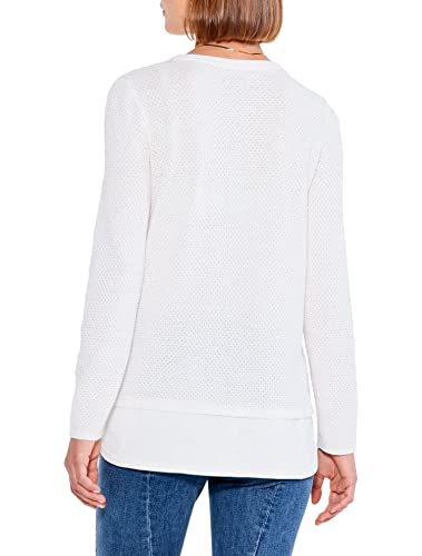 Nic+Zoe Women's Waffle Vital Crew Neck Sweater, Cream, Md #TOP1
