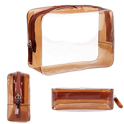 Trousse De Toilette Transparente De Voyage, Sac Cosmétique Maquillage, Organisateur Étanche Couleur Or Cover